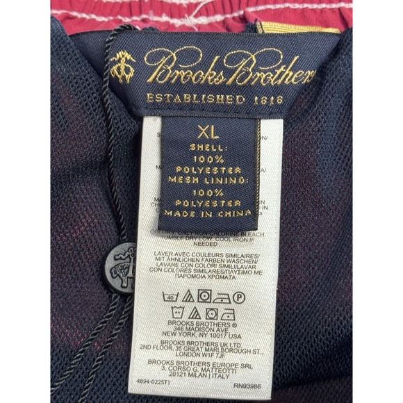 Brooks Brothers Mens XL Red Swim Trunks Board Shorts Lined Beach Pool Quick Dry - Picture 4 of 9